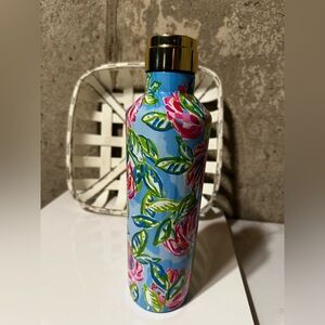 Lilly Pulitzer insulated stainless steel water bottle with floral print